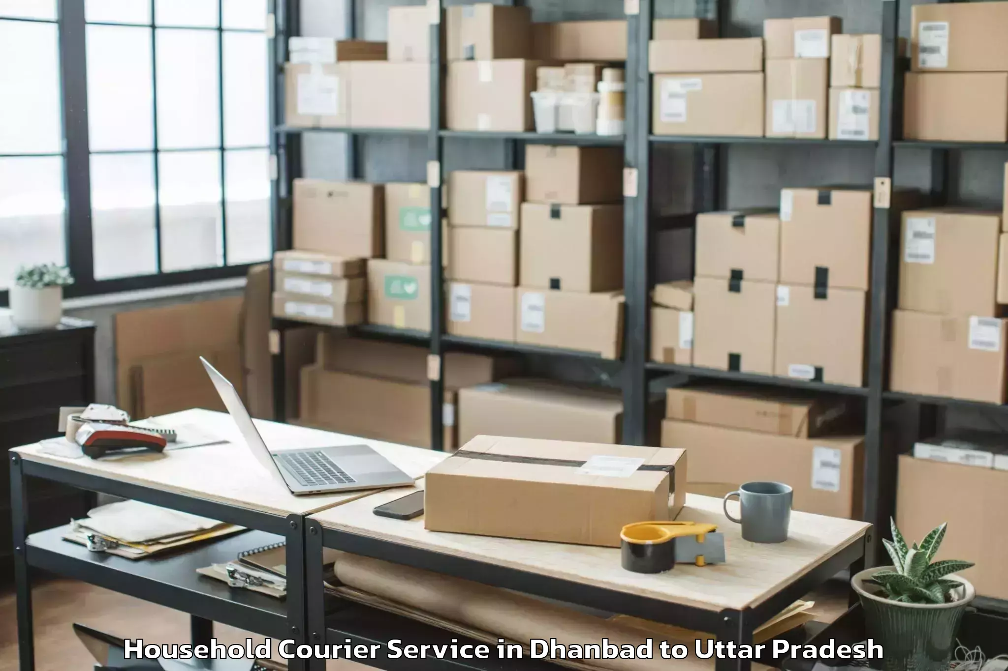 Professional Dhanbad to Chillupar Household Courier